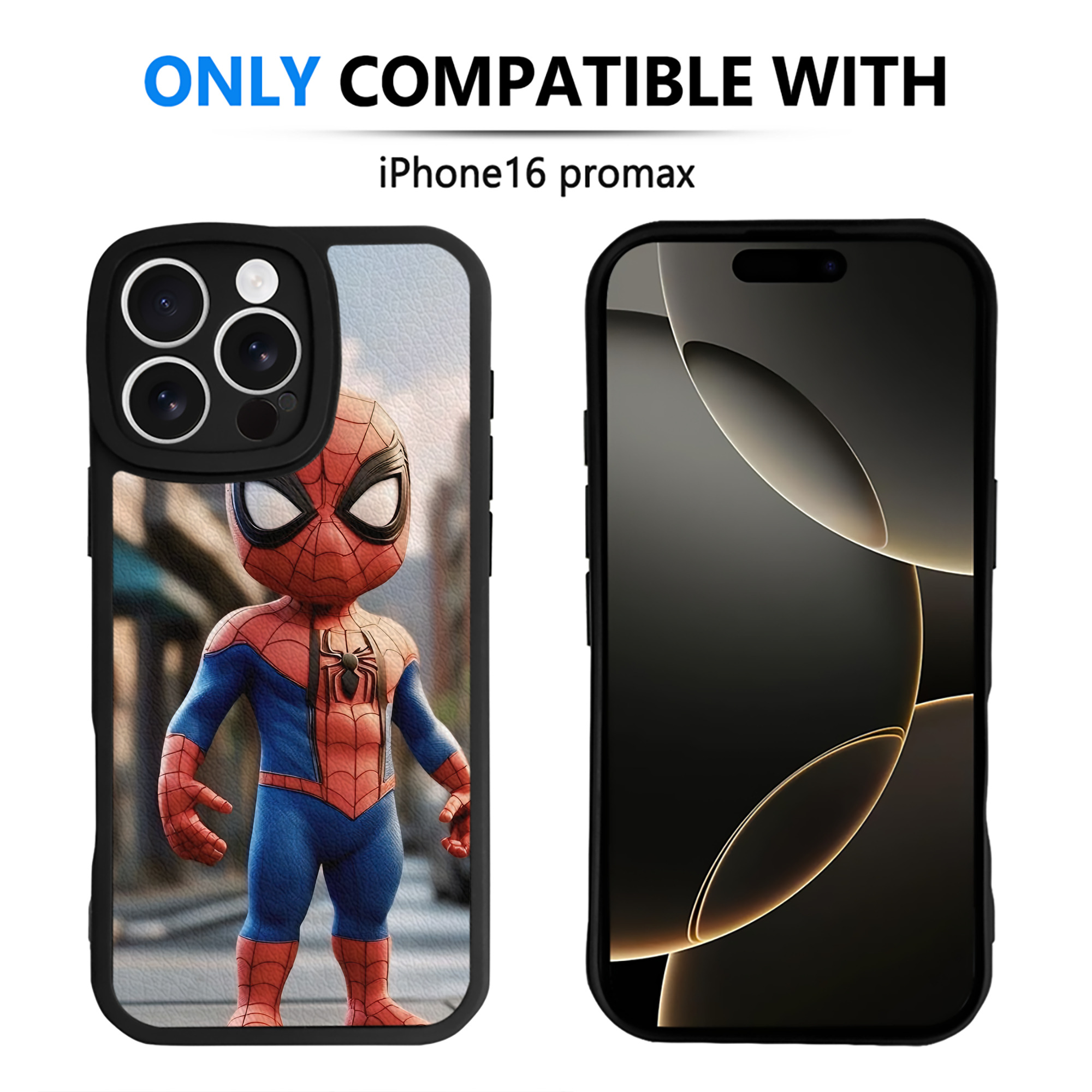 （画像用） Spider Man スパイダーマン 【iPhone 16シリーズ対応】シリコンスマホケース（レザー調） 材質：シリコン
